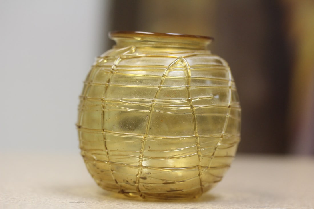 Antique or Vintage Art Glass with String Work - 3