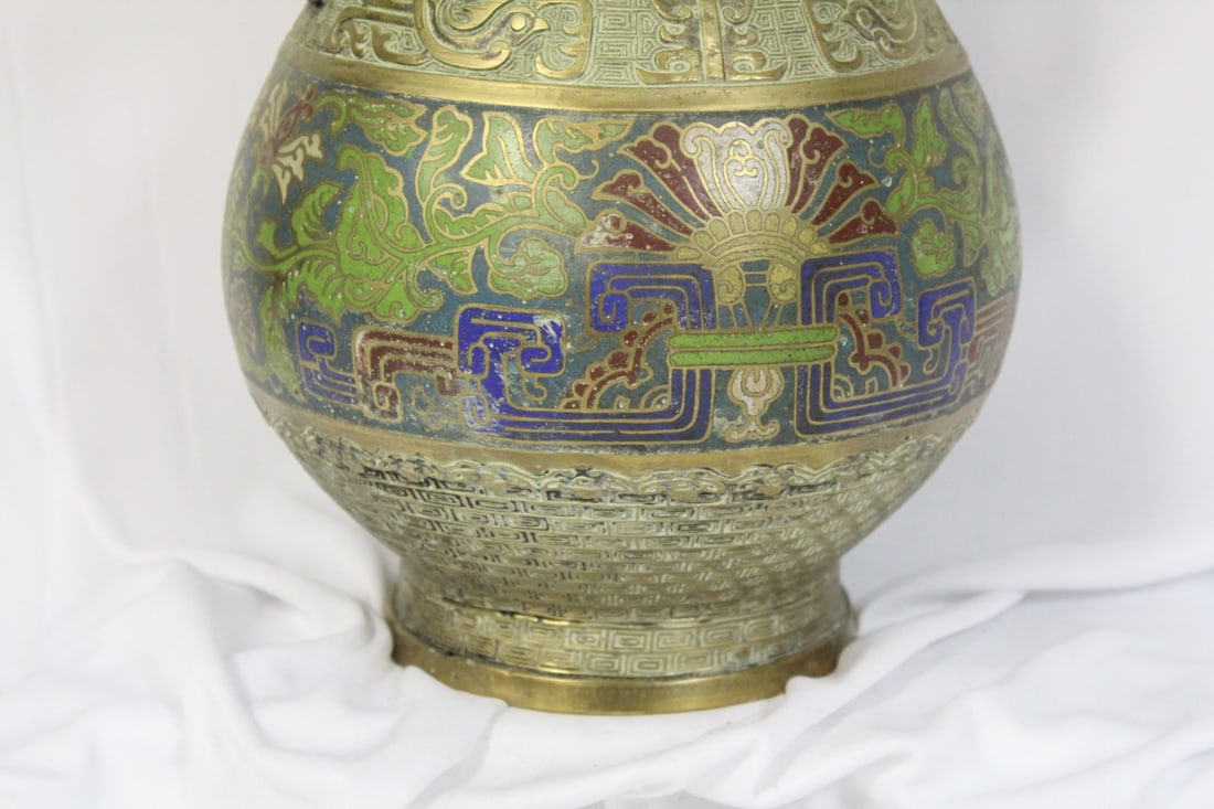 A Cloisonne or Bronze Vase - 2