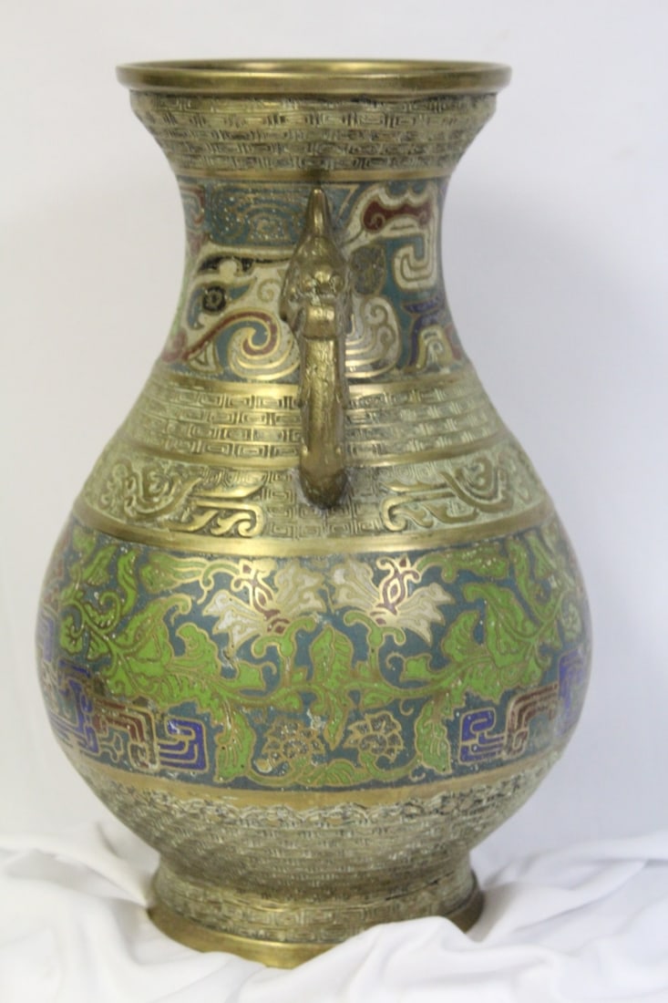 A Cloisonne or Bronze Vase - 6