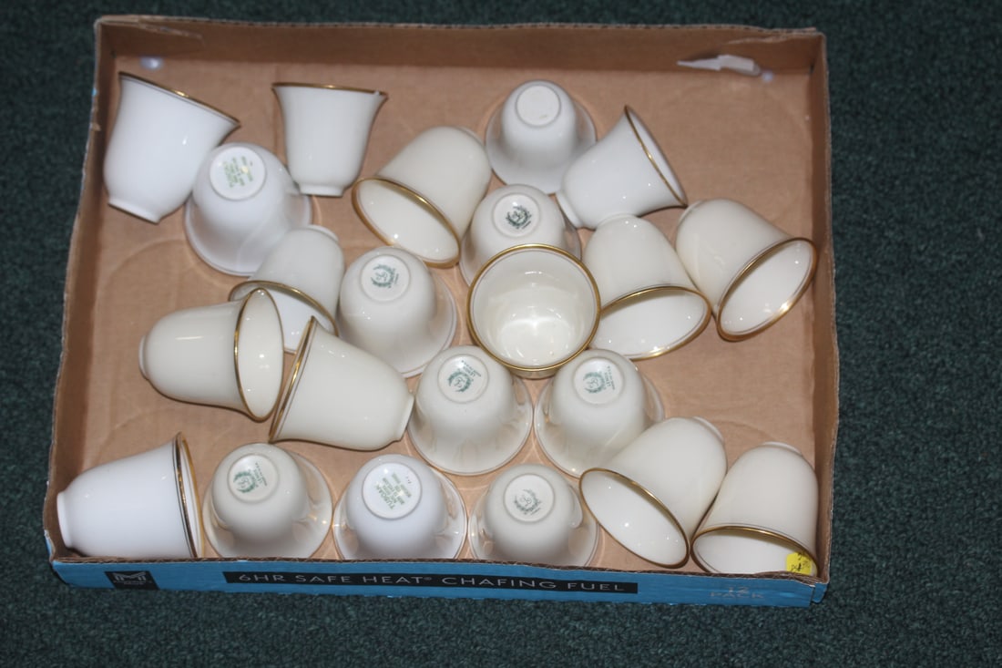 Lot of 22 Lenox Cups: Lenox or Lenox-style - some are unmarked - tallest= 2 3/8 inches