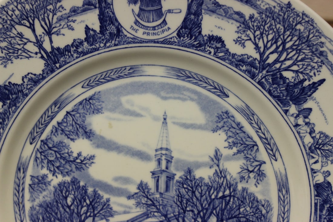 A Wedgwood Chapel Blue and White Collage Plate - 2
