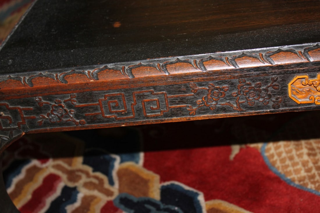 Antique Chinese Well Carved Low Scroll Table - 13