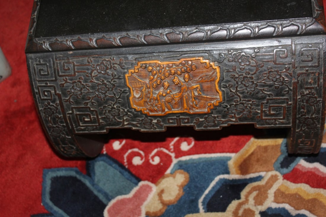 Antique Chinese Well Carved Low Scroll Table - 3