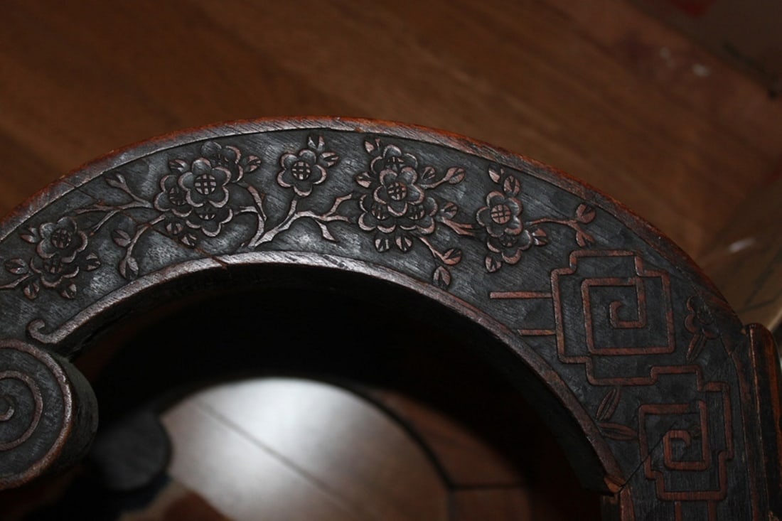 Antique Chinese Well Carved Low Scroll Table - 7