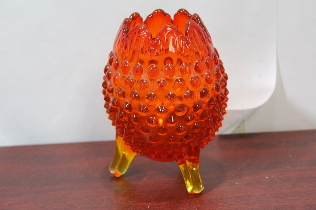 An Amberina 3-legged Glass Cup or Vase - 3