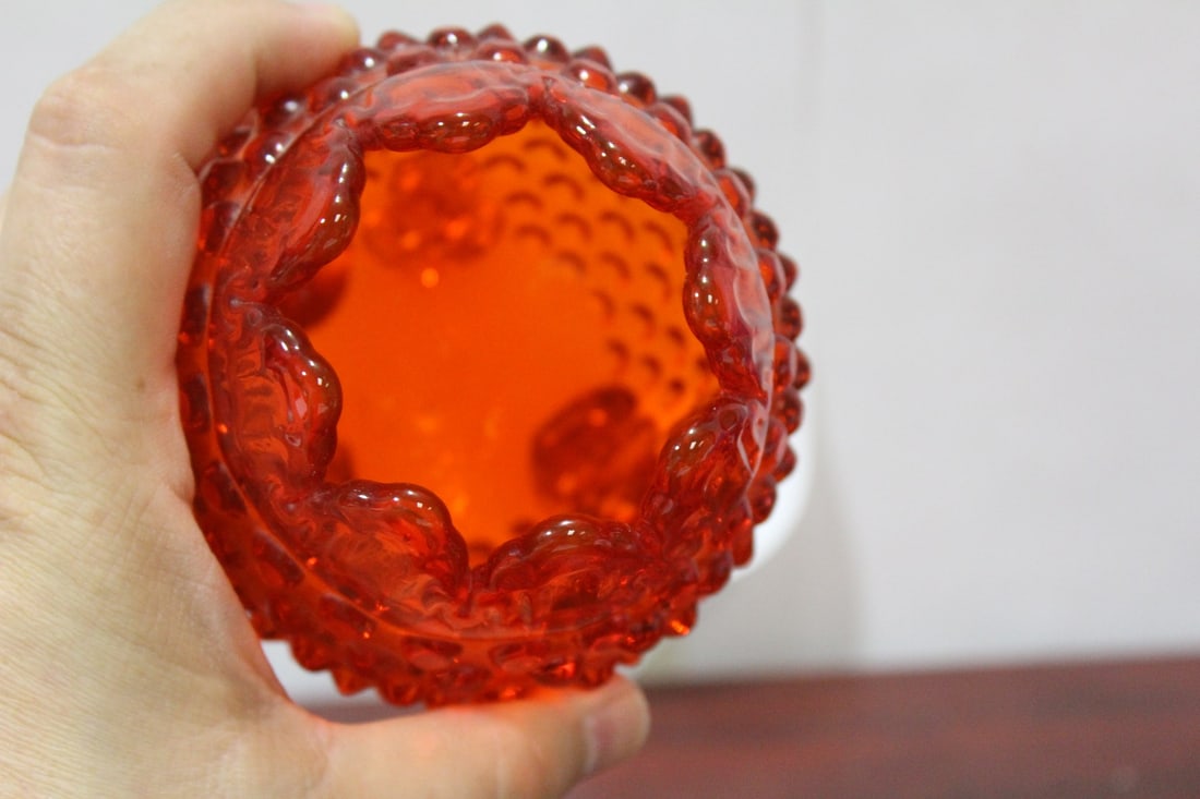 An Amberina 3-legged Glass Cup or Vase - 5