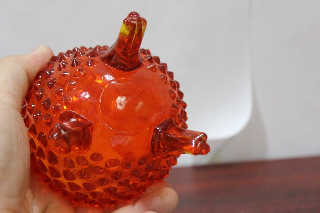 An Amberina 3-legged Glass Cup or Vase - 6