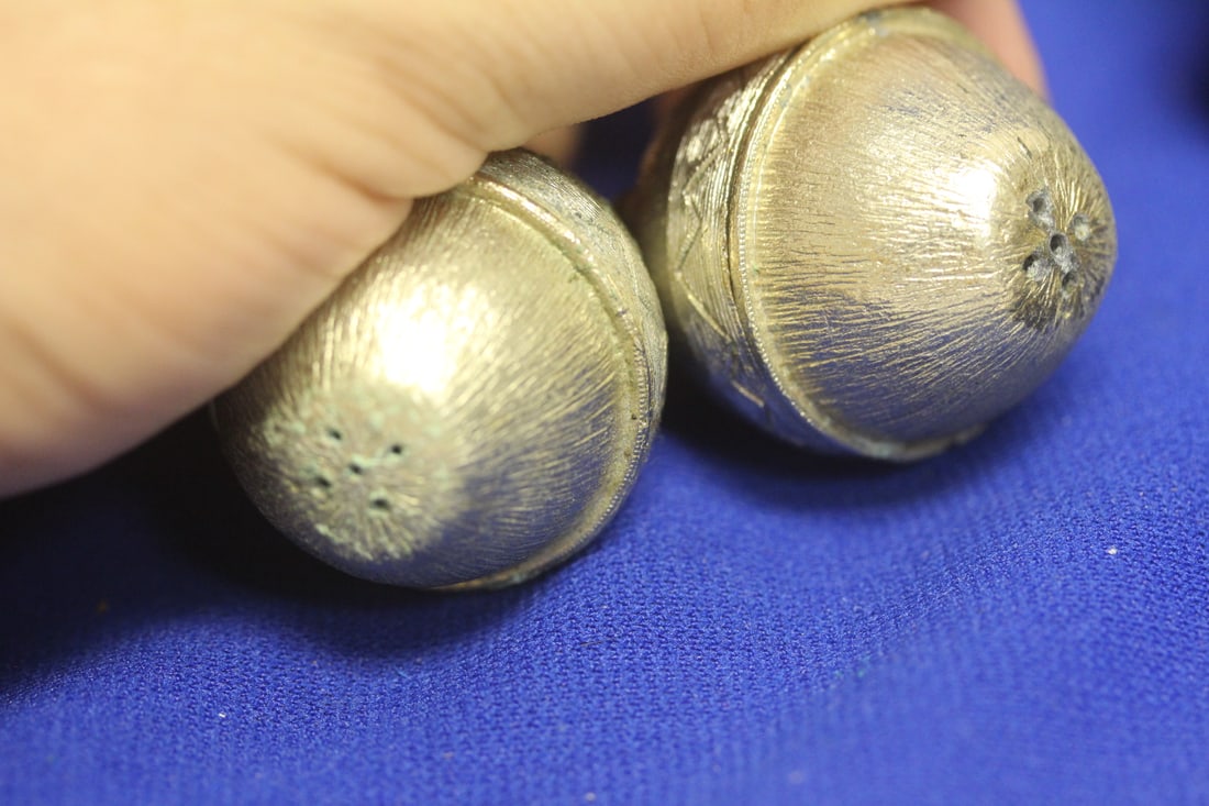 Pair of Metal Salt and Pepper Shakers - 6