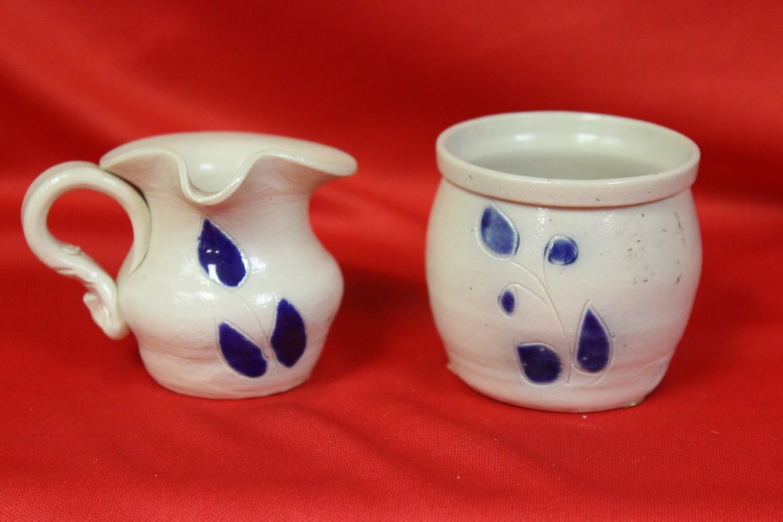 Lot of Two Miniature Stoneware: 2 1/4" tall