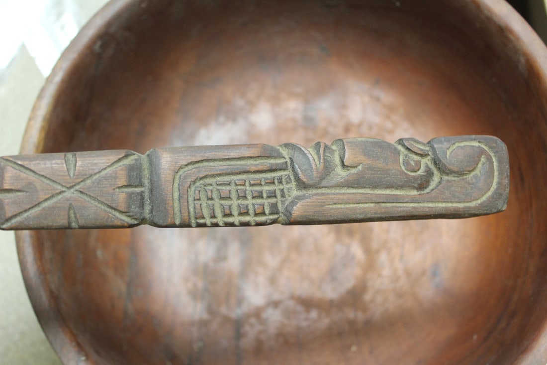 Carved Bowl by Hecho Amano and Ladel - 10