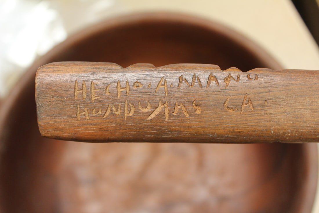 Carved Bowl by Hecho Amano and Ladel - 2