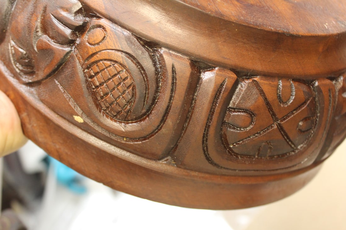 Carved Bowl by Hecho Amano and Ladel - 6