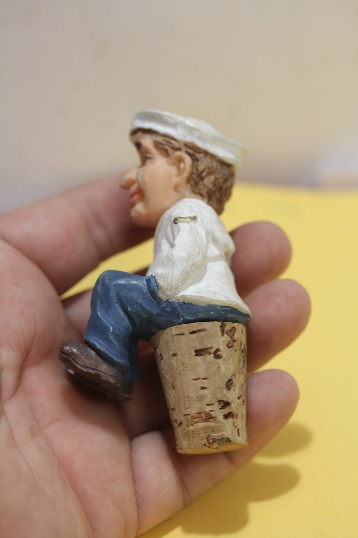 A Wooden Sailor Cork Stopper - 3