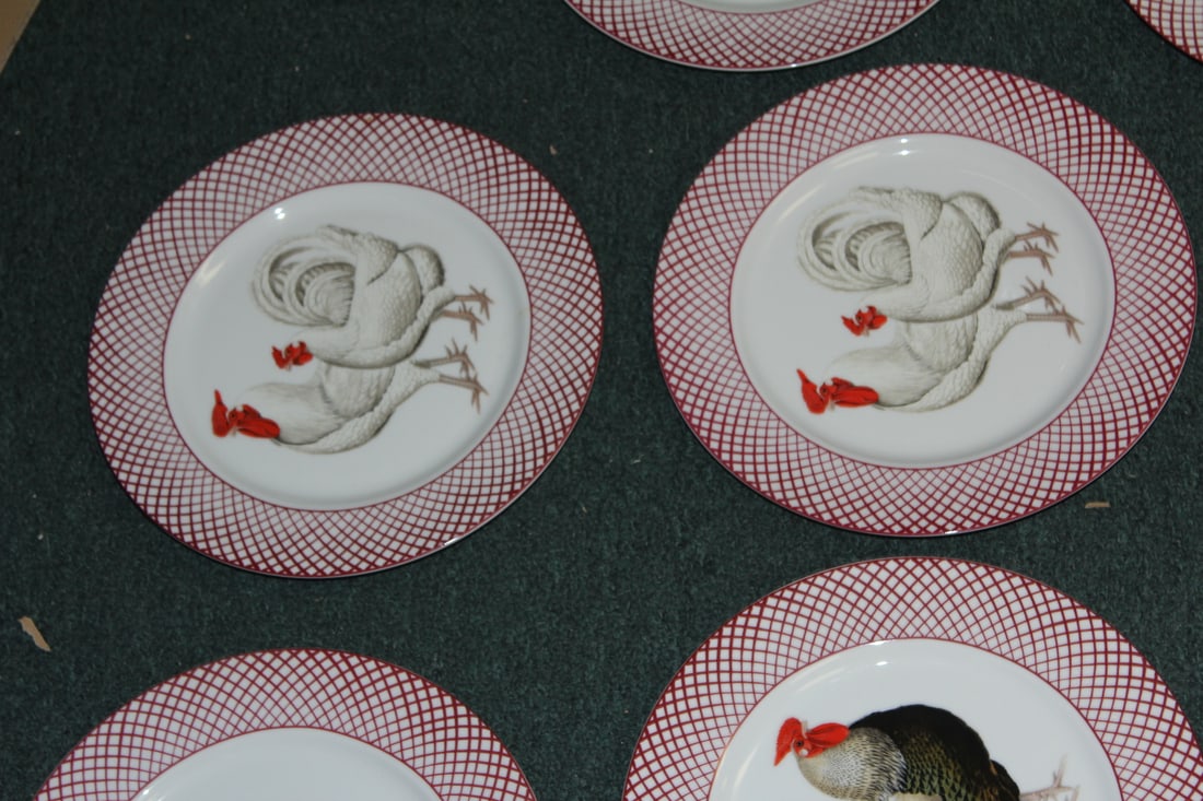 Lot of 8 Poultry Dinner Plates - 6
