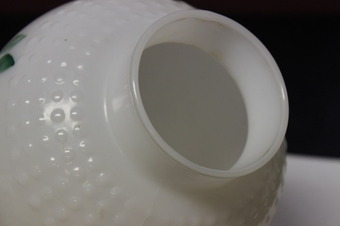 A Milk Glass Hand Painted Shade - 7