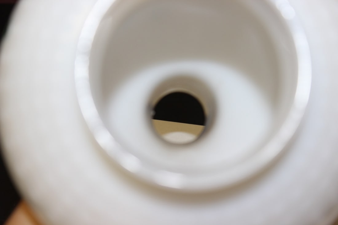 A Milk Glass Hand Painted Shade - 8