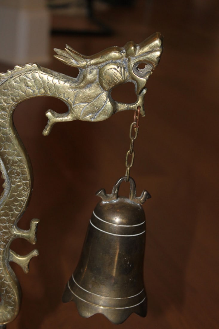 Lot of Three Chinese Brass Candle Sticks - 2