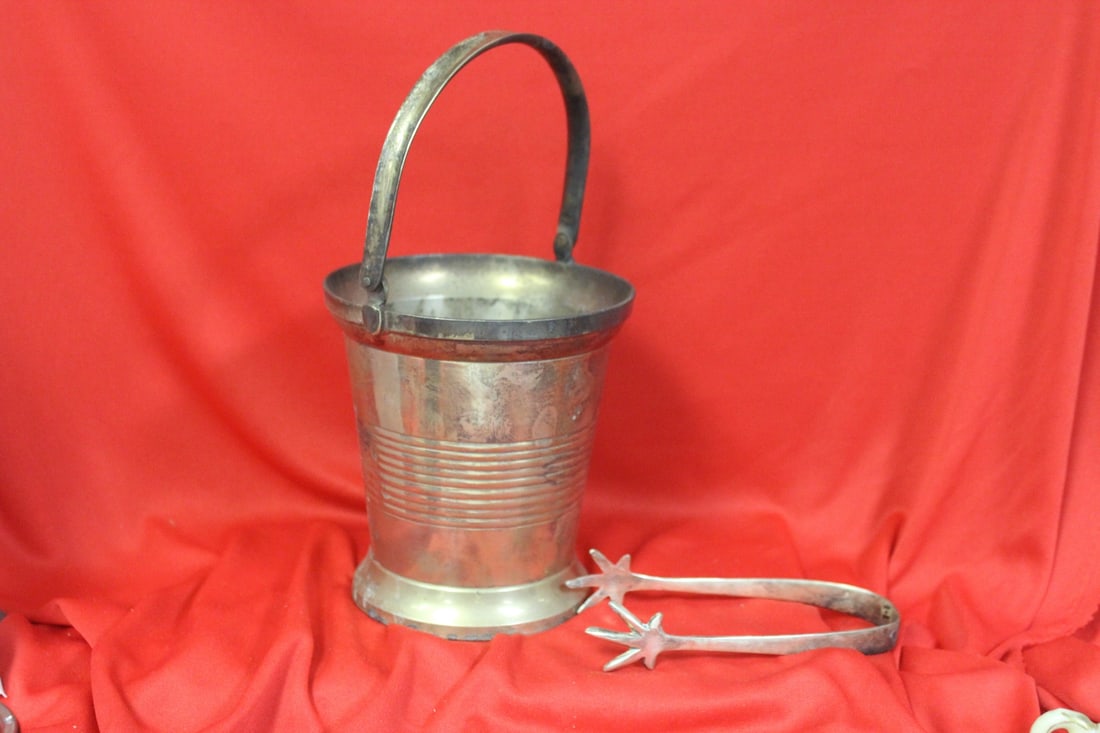 A Silverplated Ice Bucket and Tounge - 2