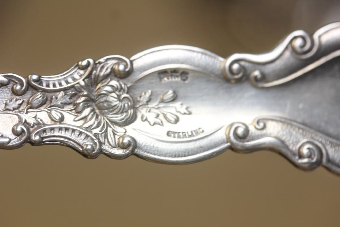 Ornate Sterling Silver Serving Spoon - 3