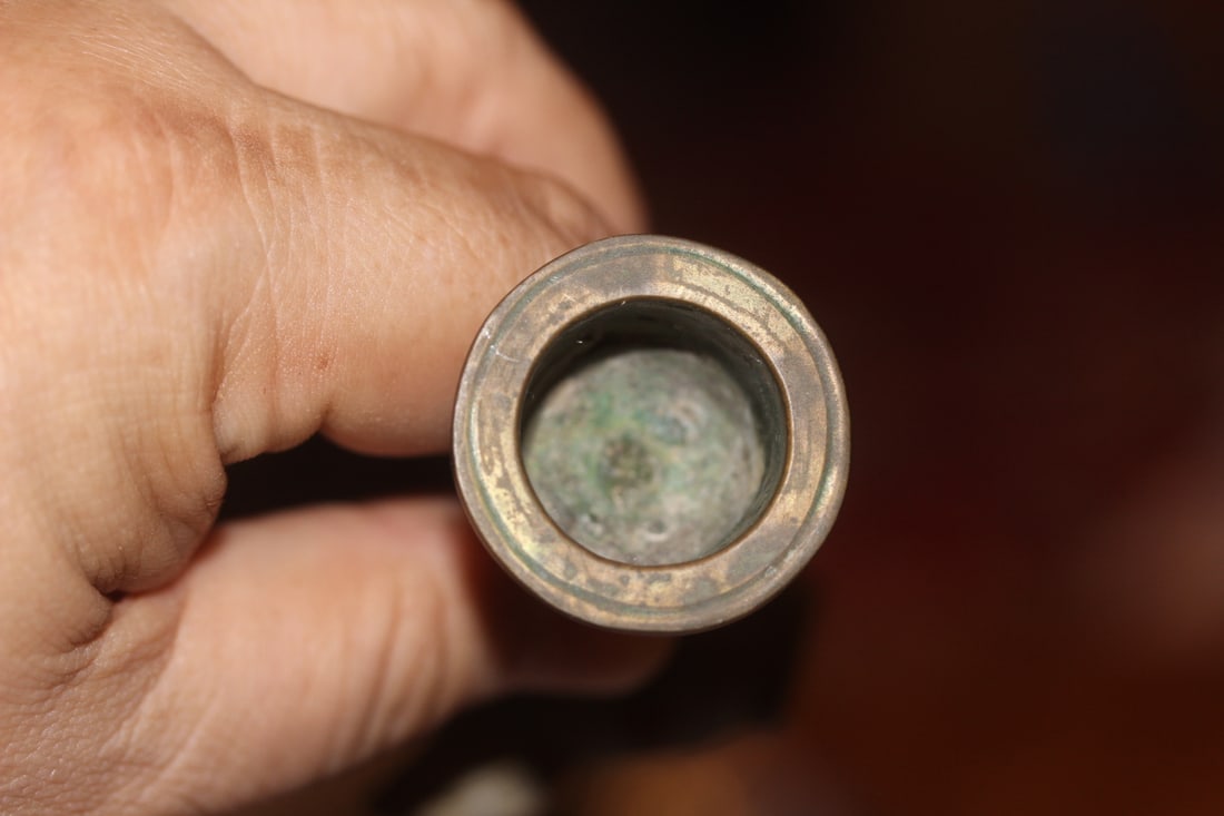 Antique Chinese Brass Candle Holder - 4