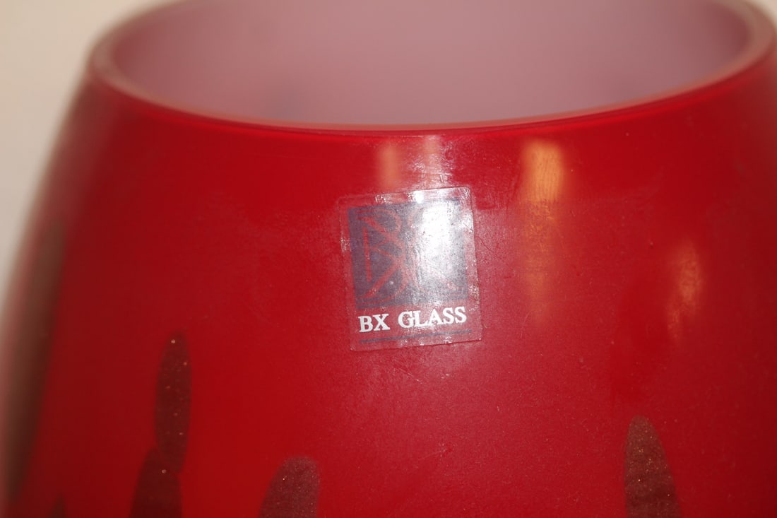 Red Art Glass Vase - 2