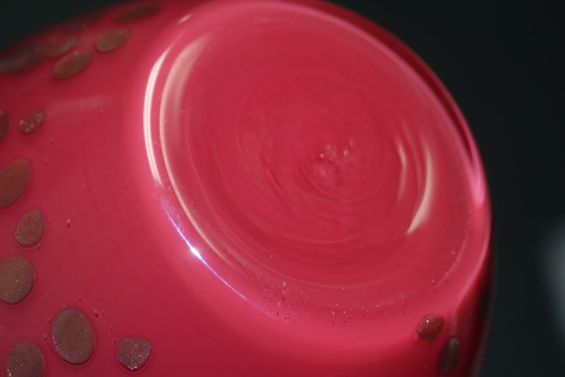Red Art Glass Vase - 5