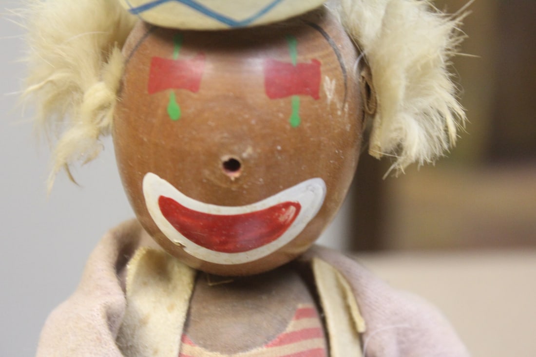 Vintage Wooden Clown - 2