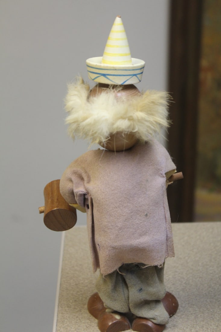 Vintage Wooden Clown - 3