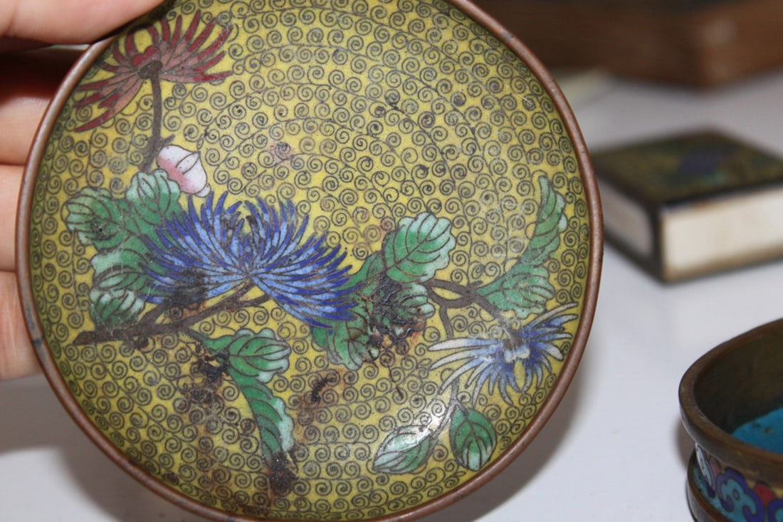 Lot of Three Antique Chinese Cloisonne - 10