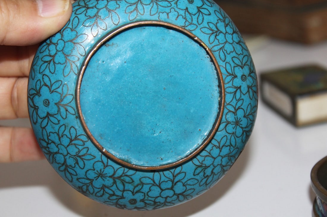 Lot of Three Antique Chinese Cloisonne - 11