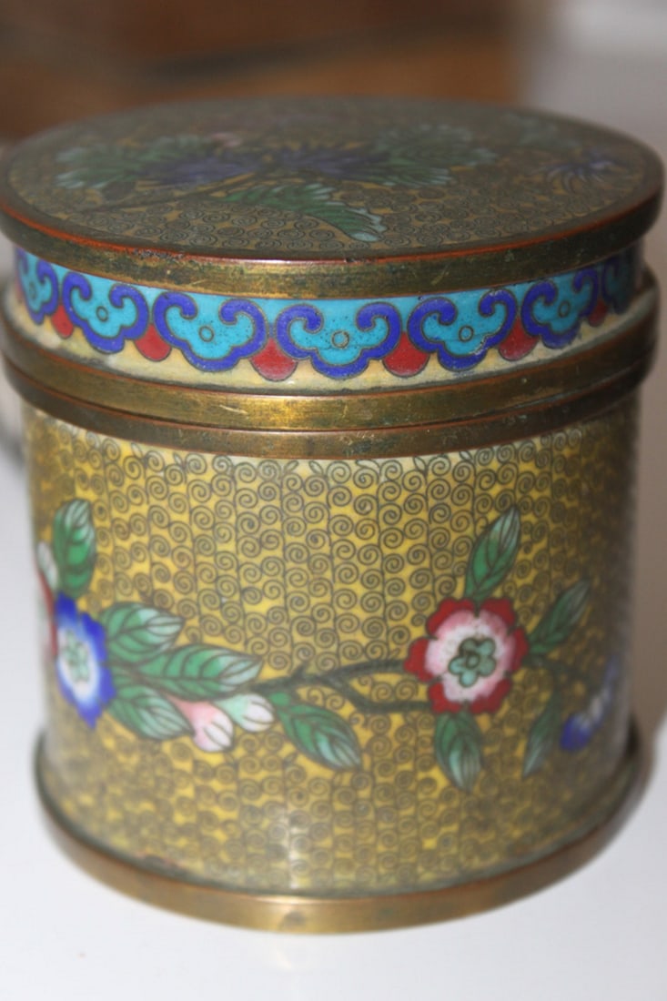 Lot of Three Antique Chinese Cloisonne - 4