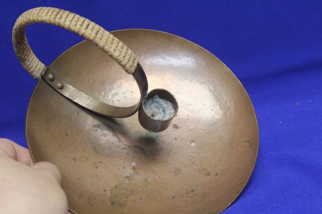 Arts and Crafts Copper Candle Holder - 4