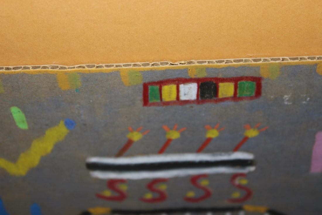 A Framed Crayon on Paper Drawing - 2
