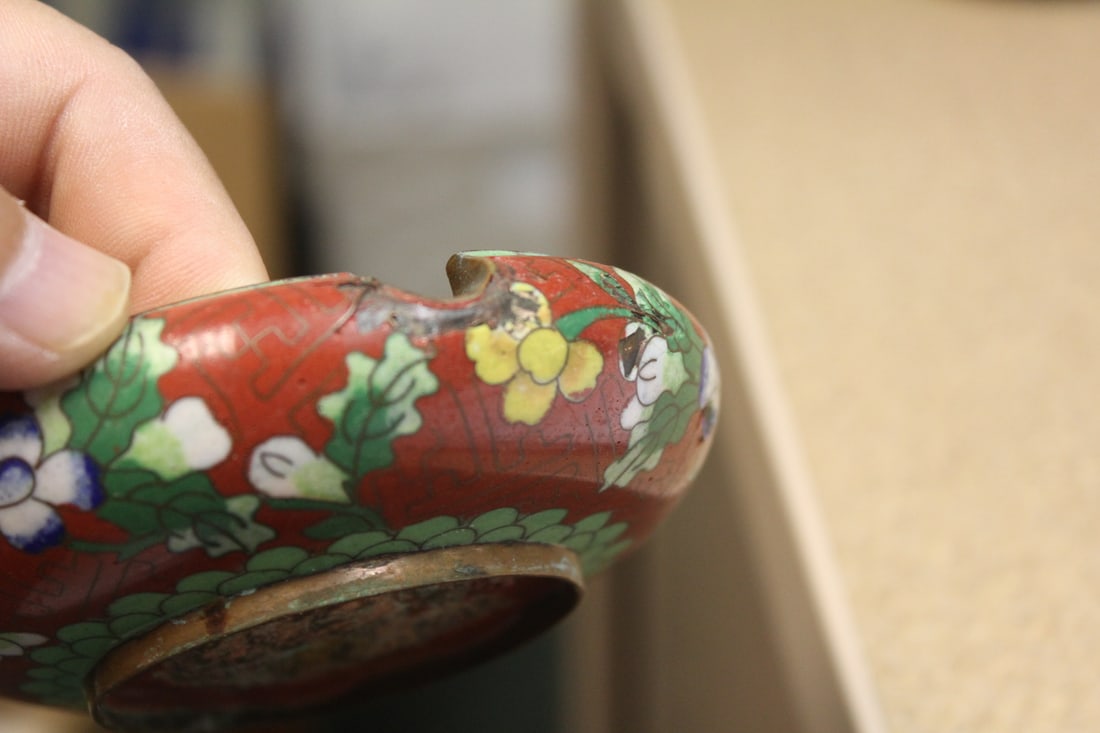 Antique Chinese Cloisonne Ashtray - 4