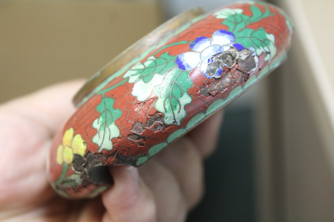 Antique Chinese Cloisonne Ashtray - 6