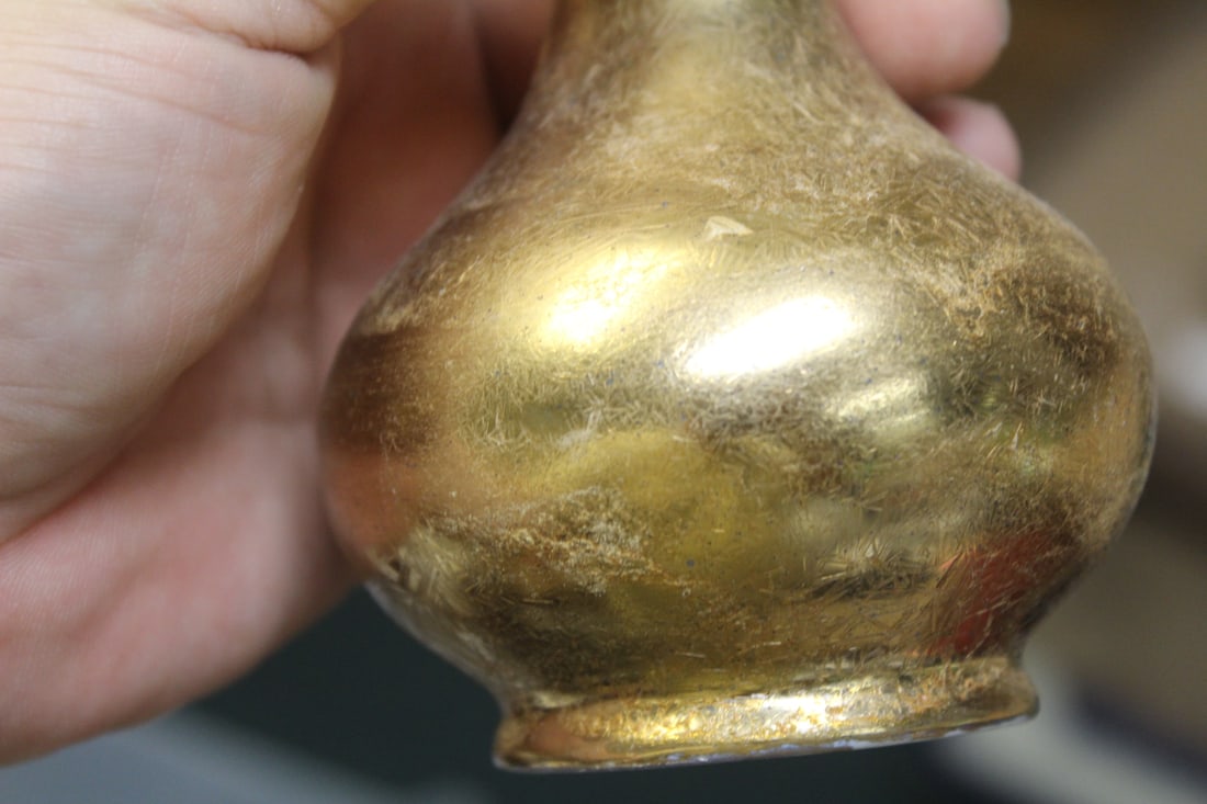 Gold Plated Porcelain Vase - 6
