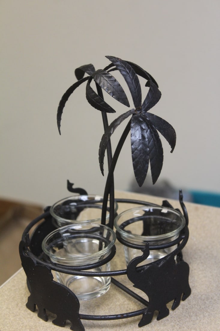 Elephant Metal Candle Holders - 2