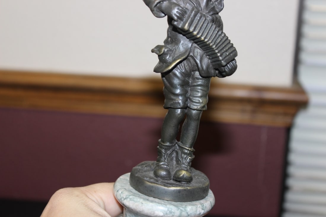 A Decorative Bronze/Metal Statue on Marble Base - 7