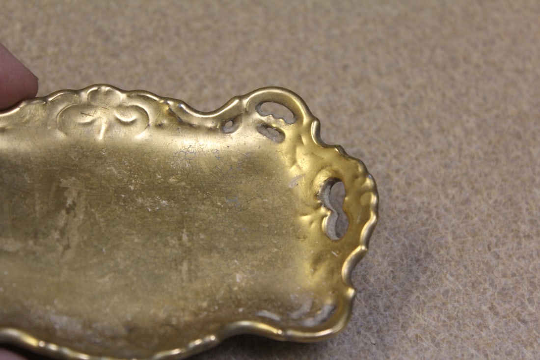 Gold Plated Ceramic Ornate Small Tray - 2