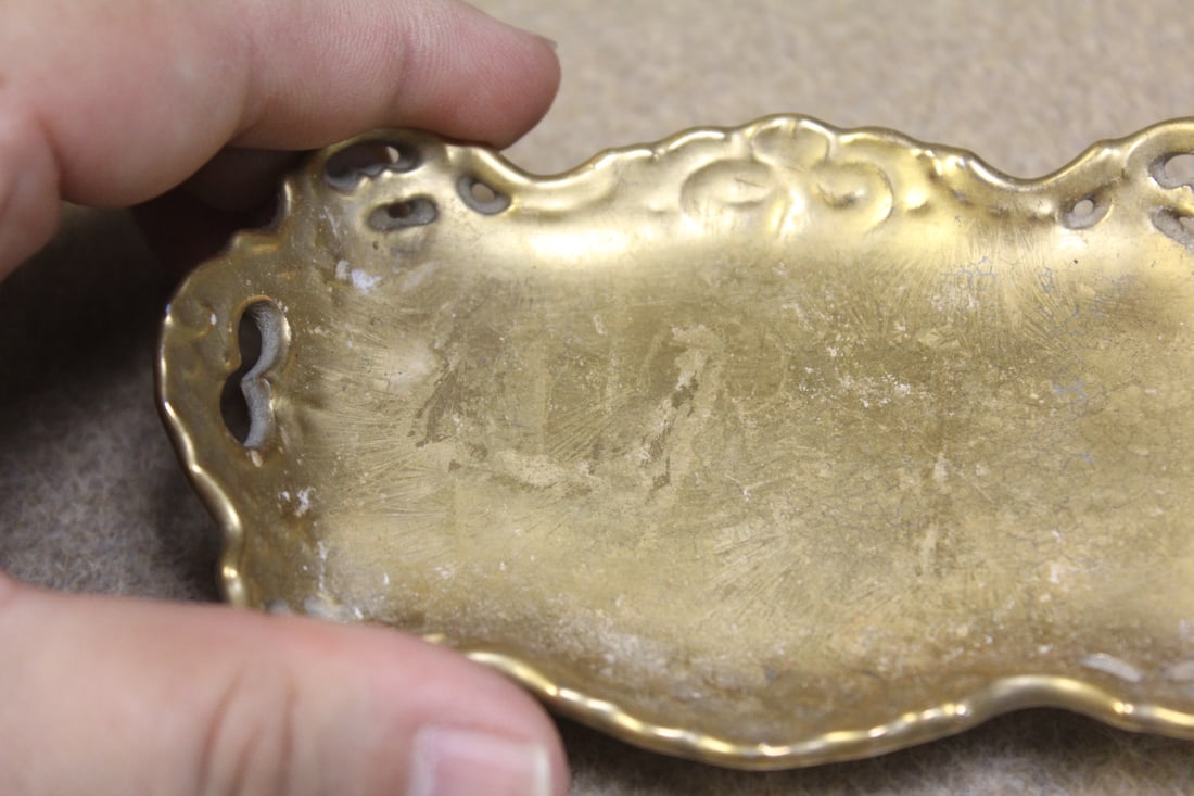 Gold Plated Ceramic Ornate Small Tray - 3