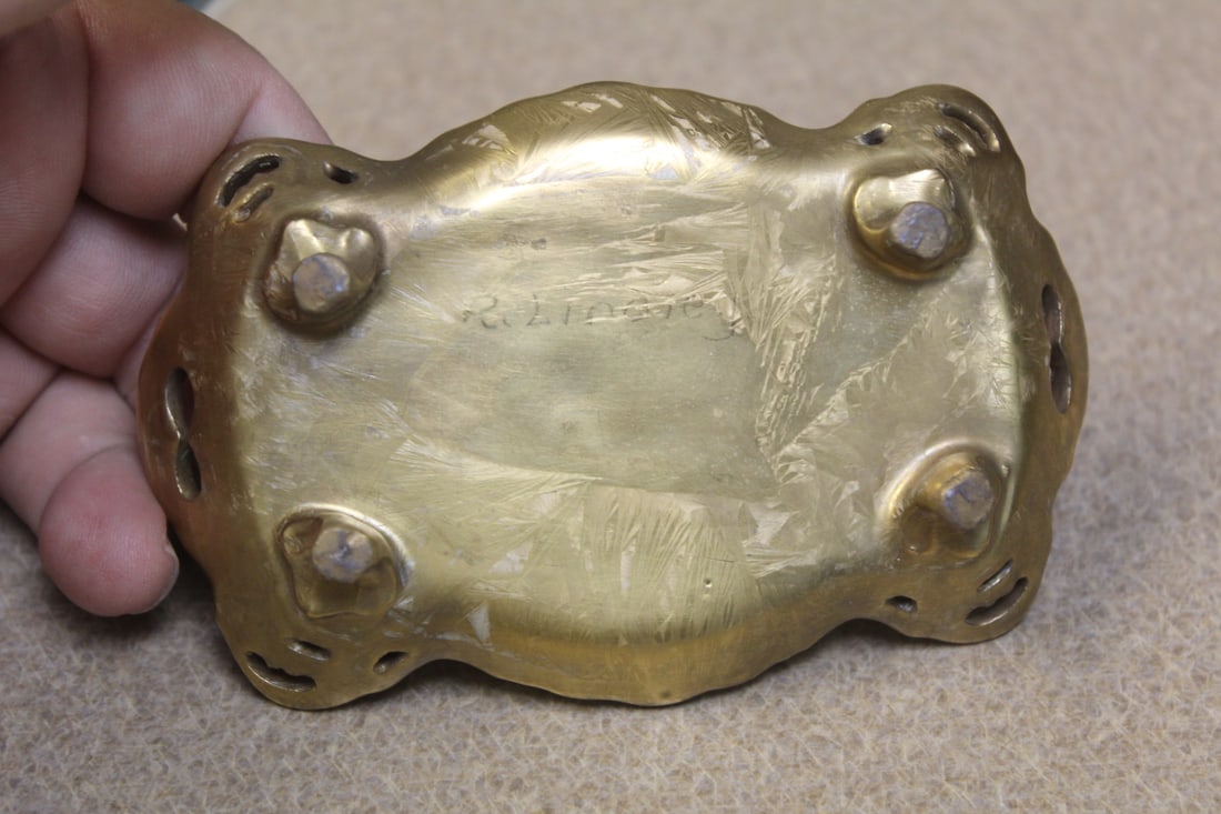 Gold Plated Ceramic Ornate Small Tray - 4