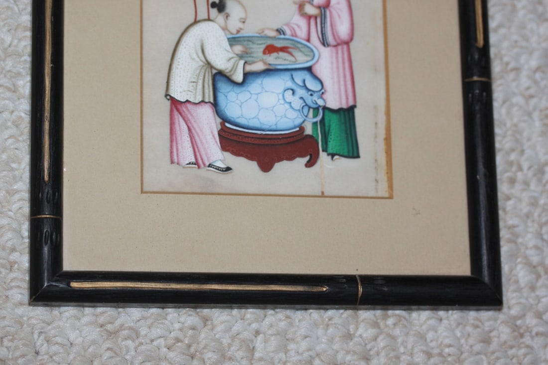 Antique Chinese Framed Pastel on Rice Paper - 2