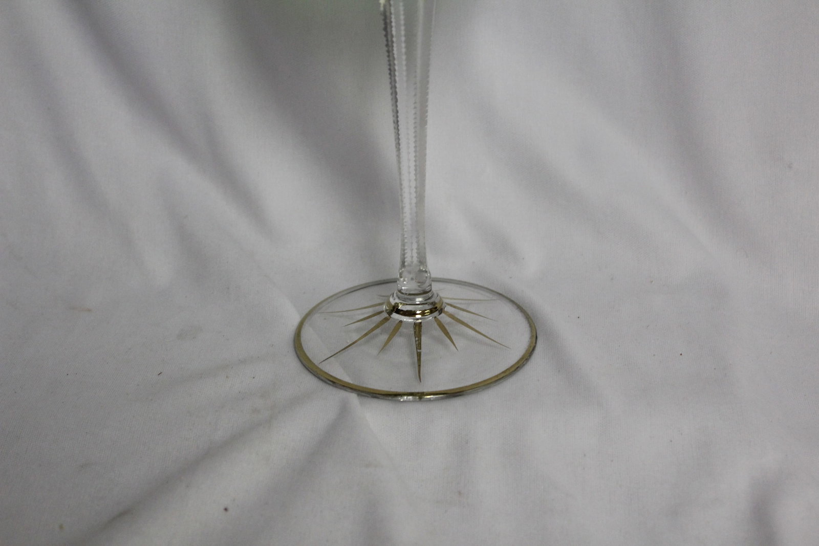 Green Cut Glass Goblet - 3