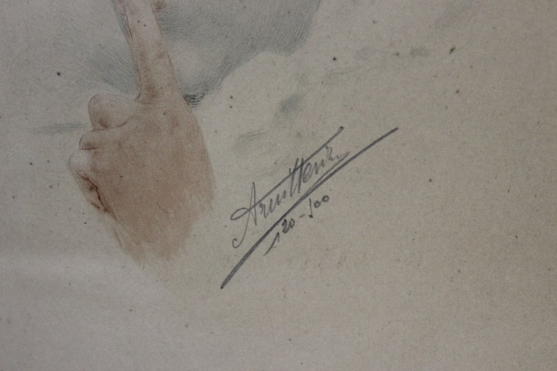 An Antique Hand Pencil Signed Etching - 2