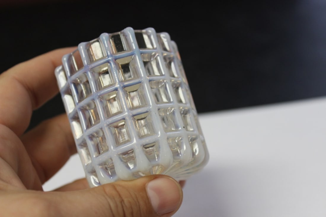 An Art Glass Cylinder Small Container - 2