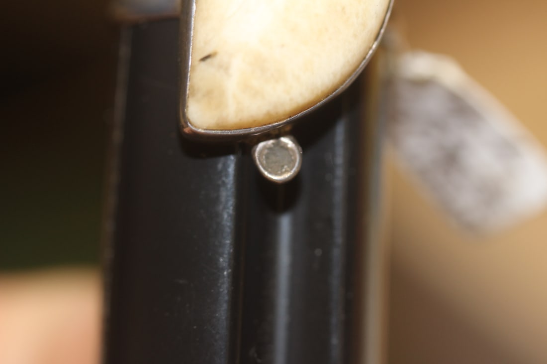 Sterling and Bone? Ring - 5