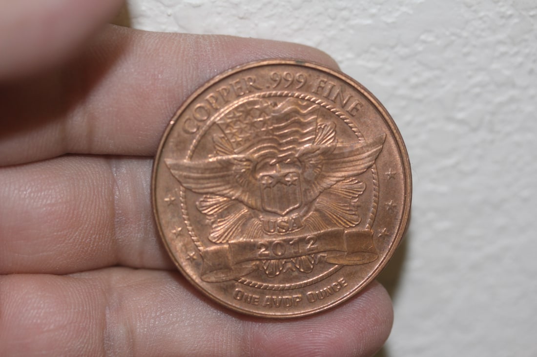 One Ounce Copper Round: as shown