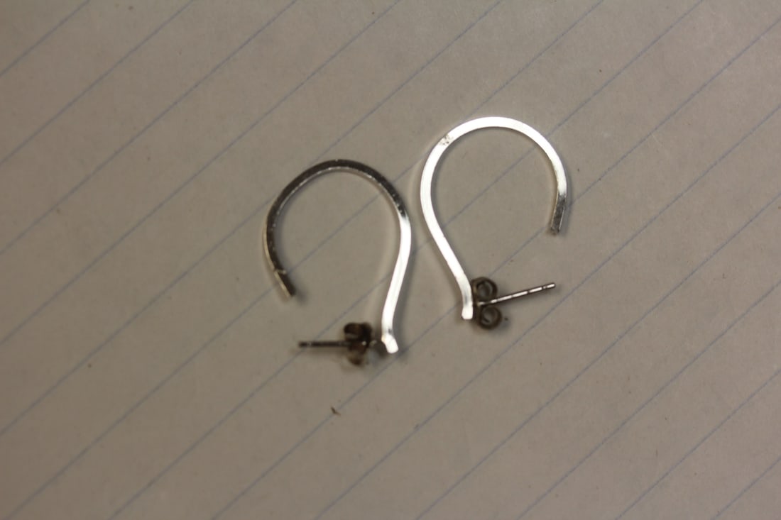 Pair of Hook Sterling Earrings: as shown