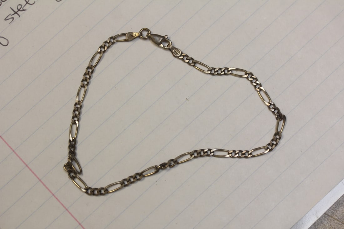 Sterling Link Bracelet: 4 1/4" long when clapsed