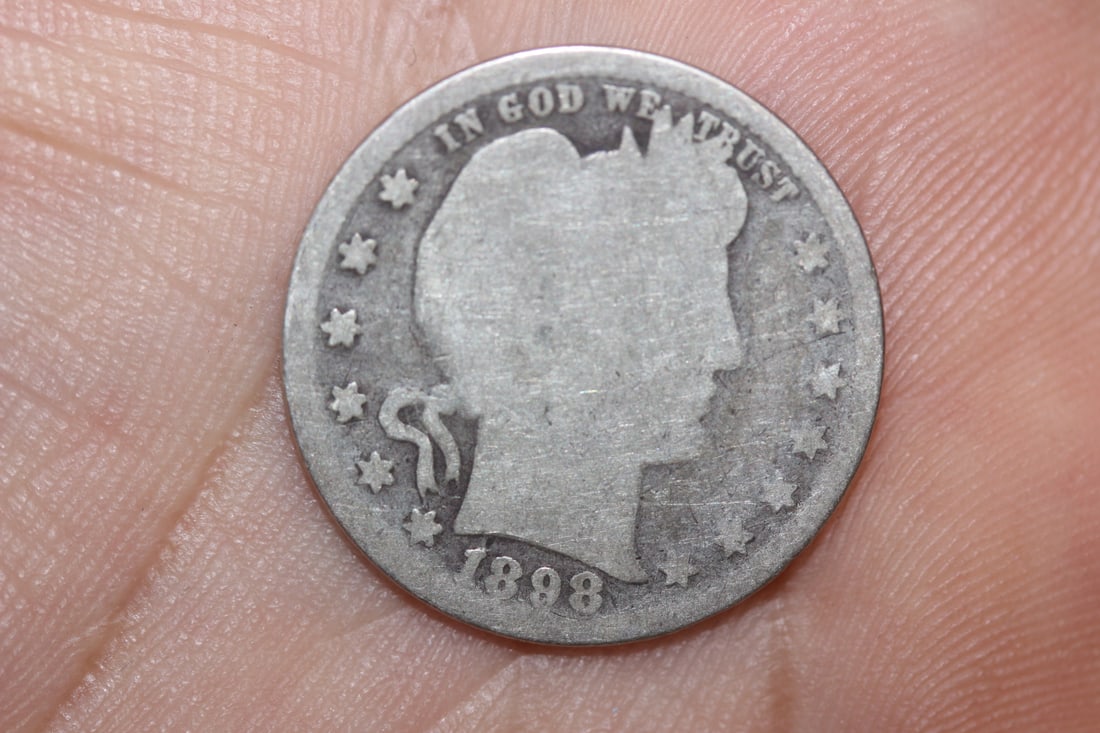 1898 Barber Silver Quarter: as shown